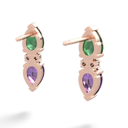 Emerald Bowtie Drop 14K Rose Gold earrings E0865