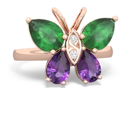 Emerald Butterfly 14K Rose Gold ring R2215