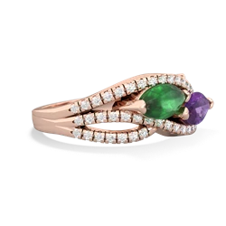 Emerald Diamond Rivers 14K Rose Gold ring R3070