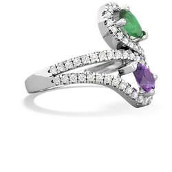 Emerald Diamond Dazzler 14K White Gold ring R3000