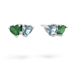 Emerald Sweethearts 14K White Gold earrings E5260