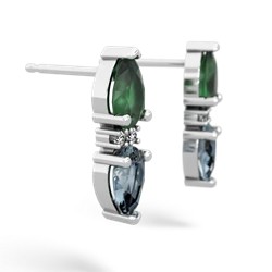 Emerald Bowtie Drop 14K White Gold earrings E0865