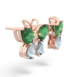 Emerald Butterfly 14K Rose Gold earrings E2215