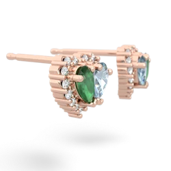 Emerald Halo 14K Rose Gold earrings E7008