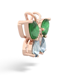 Emerald Butterfly 14K Rose Gold pendant P2215