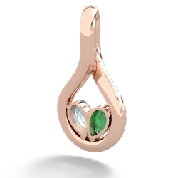 Emerald Pave Twist 'One Heart' 14K Rose Gold pendant P5360