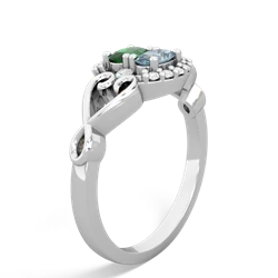 Emerald Love Nest 14K White Gold ring R5860