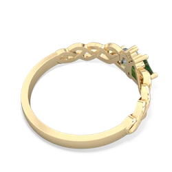 Emerald Heart To Heart Braid 14K Yellow Gold ring R5870