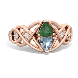 Emerald Keepsake Celtic Knot 14K Rose Gold ring R5300