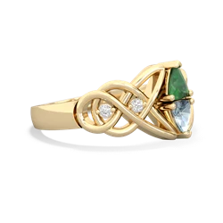 Emerald Keepsake Celtic Knot 14K Yellow Gold ring R5300