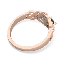 Emerald 'One Heart' Celtic Knot Claddagh 14K Rose Gold ring R5322