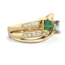 Emerald Bowtie 14K Yellow Gold ring R2360