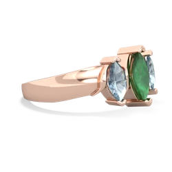 Emerald Three Peeks 14K Rose Gold ring R2433