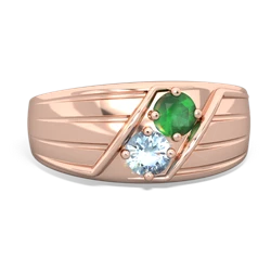 Emerald Men's Streamline 14K Rose Gold ring R0460