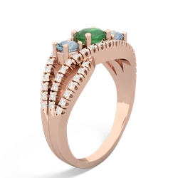 Emerald Three Stone Aurora 14K Rose Gold ring R3080