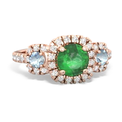 Emerald Regal Halo 14K Rose Gold ring R5350