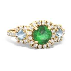 Emerald Regal Halo 14K Yellow Gold ring R5350