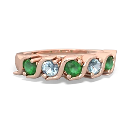 Emerald Anniversary Band 14K Rose Gold ring R2089