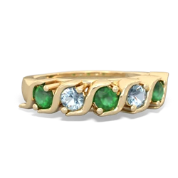 Emerald Anniversary Band 14K Yellow Gold ring R2089