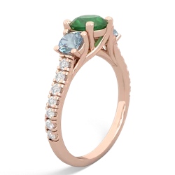 Emerald Pave Trellis 14K Rose Gold ring R5500