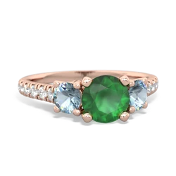 Emerald Pave Trellis 14K Rose Gold ring R5500