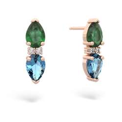 Emerald Bowtie Drop 14K Rose Gold earrings E0865