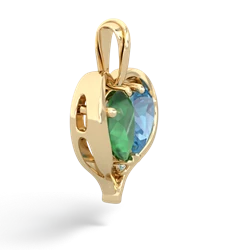 Emerald Two Become One 14K Yellow Gold pendant P5330