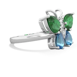 Emerald Butterfly 14K White Gold ring R2215