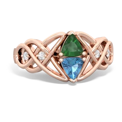 Emerald Keepsake Celtic Knot 14K Rose Gold ring R5300