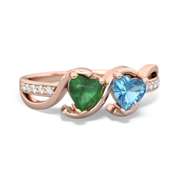 Emerald Side By Side 14K Rose Gold ring R3090