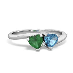 Emerald Sweethearts 14K White Gold ring R5260