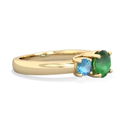 Emerald Three Stone Round Trellis 14K Yellow Gold ring R4018