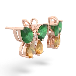 Emerald Butterfly 14K Rose Gold earrings E2215