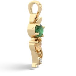 Emerald Kitten 14K Yellow Gold pendant P5780