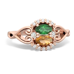 Emerald Love Nest 14K Rose Gold ring R5860