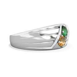 Emerald Men's Streamline 14K White Gold ring R0460