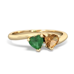 Emerald Sweethearts 14K Yellow Gold ring R5260