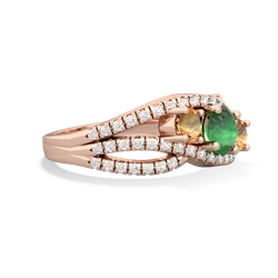 Emerald Three Stone Aurora 14K Rose Gold ring R3080