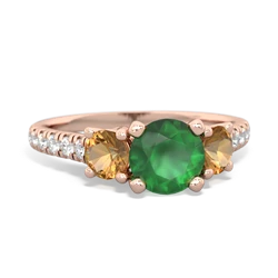 Emerald Pave Trellis 14K Rose Gold ring R5500