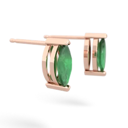 Emerald 8X4mm Marquise Stud 14K Rose Gold earrings E1701