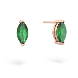 Emerald 8X4mm Marquise Stud 14K Rose Gold earrings E1701