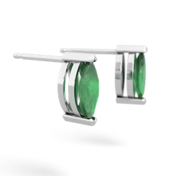 Emerald 8X4mm Marquise Stud 14K White Gold earrings E1701