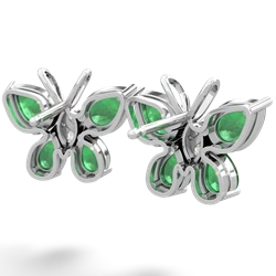 Emerald Butterfly 14K White Gold earrings E2215