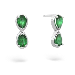 Emerald Infinity 14K White Gold earrings E5050