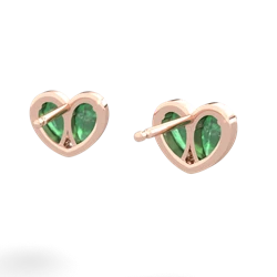 Emerald 'Our Heart' 14K Rose Gold earrings E5072