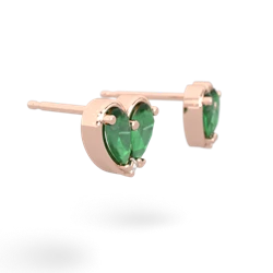 Emerald 'Our Heart' 14K Rose Gold earrings E5072