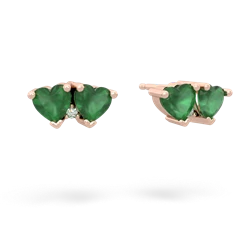 Emerald Sweethearts 14K Rose Gold earrings E5260