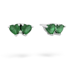 Emerald Sweethearts 14K White Gold earrings E5260