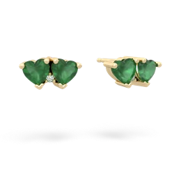 Emerald Sweethearts 14K Yellow Gold earrings E5260