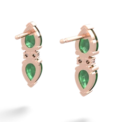 Emerald Bowtie Drop 14K Rose Gold earrings E0865